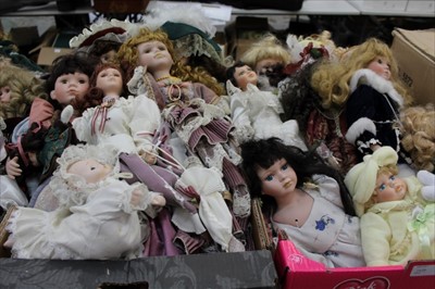 Lot 1416 - Four boxes of porcelain collectors dolls