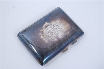 Lot 247 - Two silver cigarette cases and silver powder compact