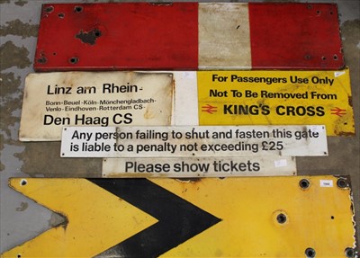 Lot 1968 - Group of Railway signs to include signals and a German Railway sign