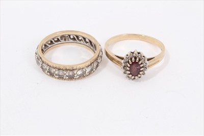 Lot 251 - 9ct gold gem set dress ring and 9ct gold gem set eternity ring