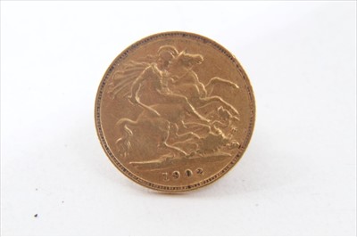 Lot 453 - Edwardian gold half sovereign, 1902