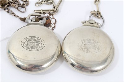 Lot 268 - Two Winegartens Railway pocket watches on chains