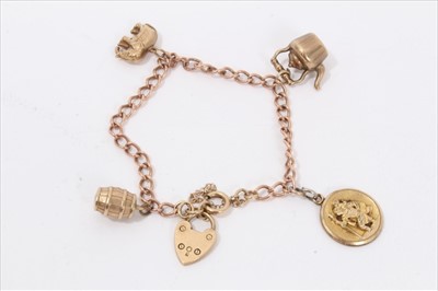 Lot 273 - 9ct gold charm bracelet