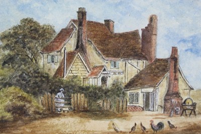 Lot 136 - Mary Adams, 19th century watercolour - The Buck Horn Pub, Belstead, in glazed gilt frame