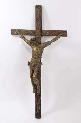 Lot 706 - 19th century carved crucifix