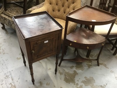 Lot 978 - George III  mahogany  washstand and bedside cabinet