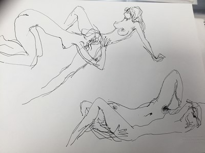 Lot 41 - Selection of line and wash female nudes and figurative studies by Peter Collins (1923-2001)