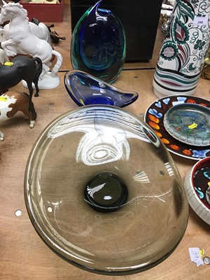 Lot 349 - Venetian art glass ovoid vase, two art glass dishes