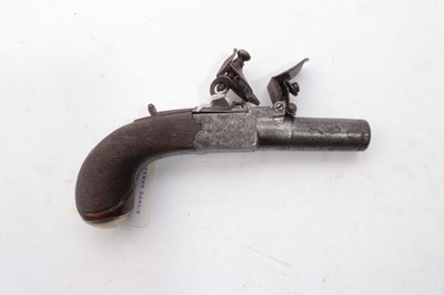 Lot 779 - Early 19th century flintlock pocket pistol by H Nock, London