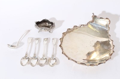 Lot 275 - Selection of Georgian and later silver and a white metal dish.