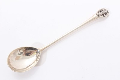 Lot 247 - Georgian silver toddy ladle of oval form and two other items.