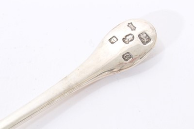 Lot 253 - Georgian silver toddy ladle of oval form and two other items.