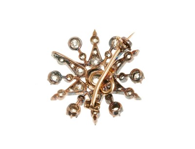 Lot 416 - Late Victorian diamond snowflake pendant/brooch