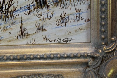 Lot 1139 - Mark Chester - Through the woods - Pheasants, oil on board, a pair