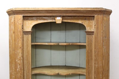 Lot 857 - Antique pine standing corner cupboard