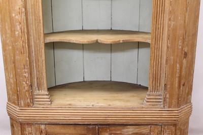 Lot 857 - Antique pine standing corner cupboard