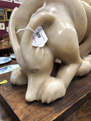 Lot 909 - Richard Bedford (1883-1967) carved alabaster - Minotaur, 26cm high, raised on hardwood stand 
 Provenance: Estate of Anthony Atkinson (1929-2004)