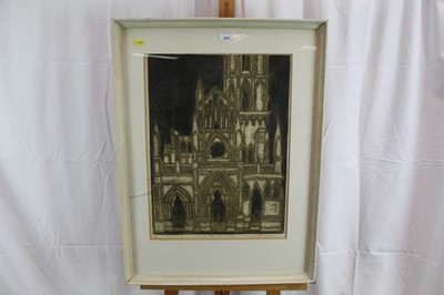 Lot 913 - *Valerie Thornton (1931-1991) etching, 'St Pere Sous Vezerlay' signed and titled, 50 x 37cm