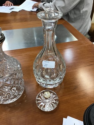 Lot 44 - Two silver mounted decanters, together with another (3)
