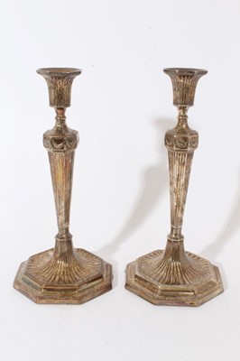 Lot 278 - Pair of George III silver candlesticks (Sheffield 1783)
