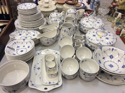 Lot 467 - Danish blue and white onion pattern tea and dinner ware