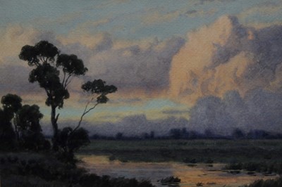 Lot 458 - John  Mather - sunset at Yarra Glen, Australia