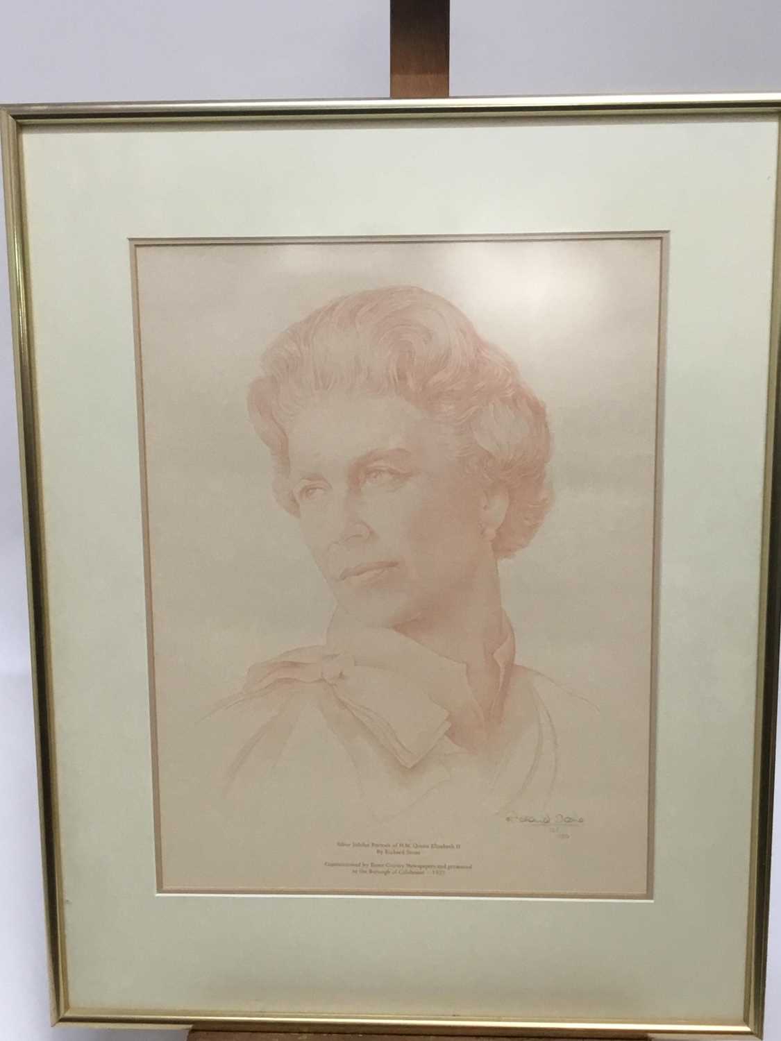 Lot 6 - Richard Stone (b. 1951) signed print of the queen