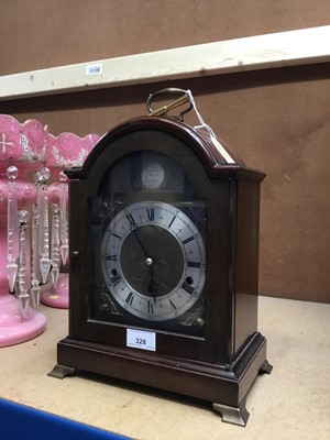 Lot 328 - Elliot mahogany cased mantel clock retailed by Alexander Clarke