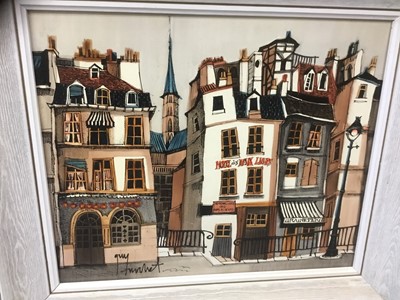 Lot 116 - Guy Nochet (contemporary) oil on canvas - French town, signed, framed