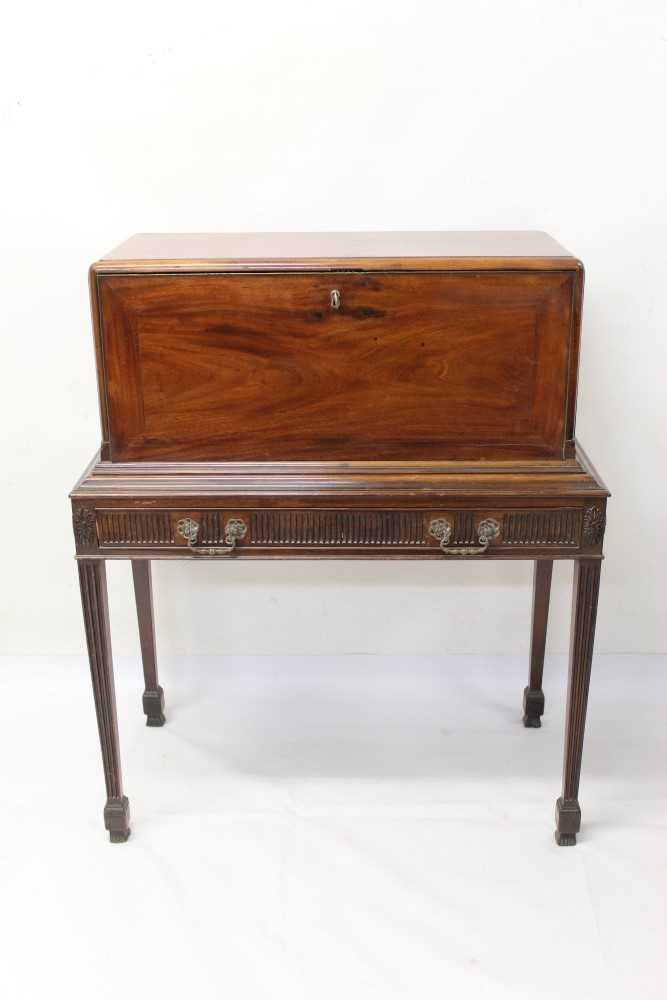 Lot 1228 - Rare early 19th century mahogany campaign desk on stand