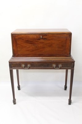 Lot 1231 - Rare early 19th century mahogany campaign desk on stand