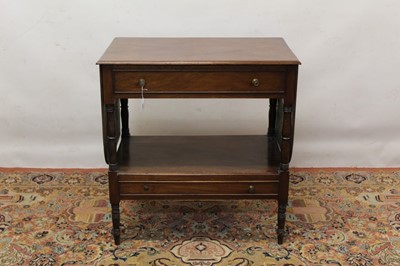 Lot 851 - Regency mahogany washstand with hinged top, marble interior