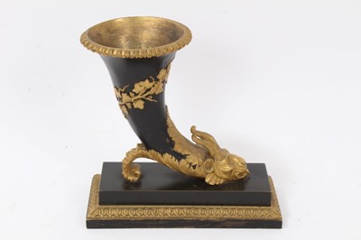 Lot 700 - 19th century Continental Grand Tour black patinated and ormolu cornucopia vase