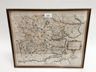 Lot 656 - William Kip after Saxon hand coloured map of Essex