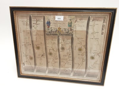 Lot 655 - Group of four 18th century road maps by Ogilby