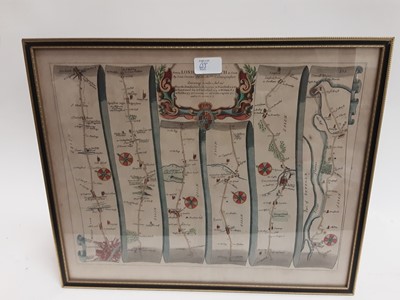 Lot 655 - Group of four 18th century road maps by Ogilby