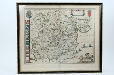 Lot 652 - Jan Blaeu - mid 17th century hand-coloured map of Essex