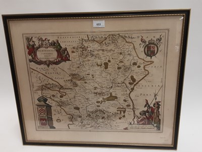 Lot 653 - Joan Blaeu 17th century map of Hertfordshire