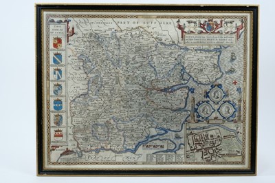 Lot 648 - John Speede 17th century hand-coloured map of Essex