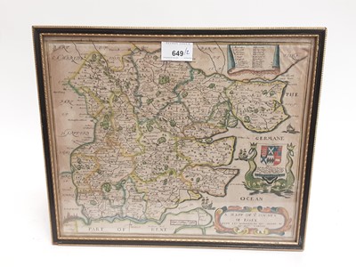 Lot 649 - Richard Blome - hand coloured engraved map of Essex together with a Morden map of Essex