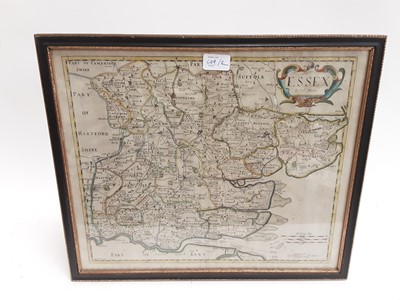 Lot 649 - Richard Blome - hand coloured engraved map of Essex together with a Morden map of Essex