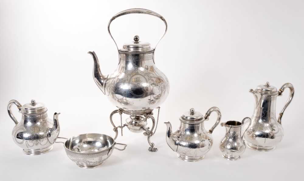 Victorian silver sale tea set