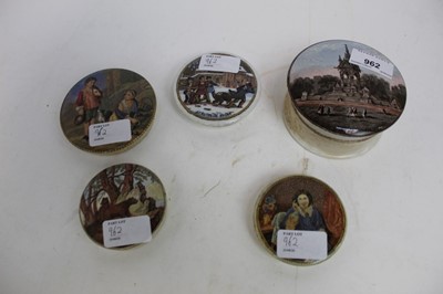 Lot 962 - Five Prattware pot lids including Albert...