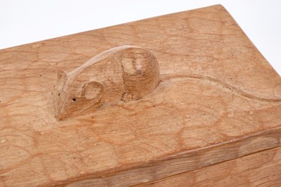 Lot 732 - Robert 'Mouseman' Thompson of Kilburn, carved oak box with mouse to top