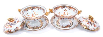 Lot 136 - A pair of Spode Stone China sauce tureens, covers and stands