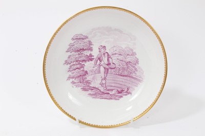 Lot 134 - A Spode saucer dish, bat printed with a gleaner, circa 1815