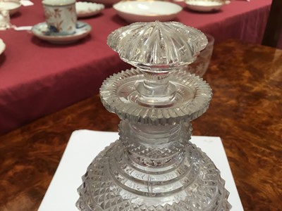 Lot 135 - A George III rummer dated 1789, and a 19th century cut glass decanter and stopper