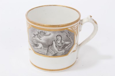 Lot 118 - A Miles Mason coffee can, bat printed en grisaille