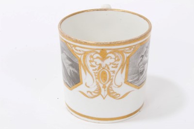 Lot 118 - A Miles Mason coffee can, bat printed en grisaille