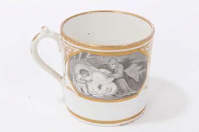 Lot 118 - A Miles Mason coffee can, bat printed en grisaille